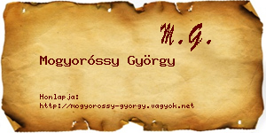 Mogyoróssy György névjegykártya