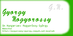 gyorgy mogyorossy business card